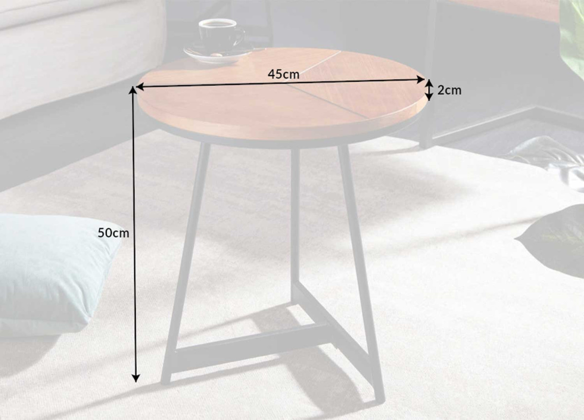 Table d'appoint ronde moderne chêne naturel