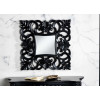 Miroir mural carré noir mat baroque antique