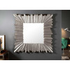 Miroir mural carré 96 cm cadre argenté