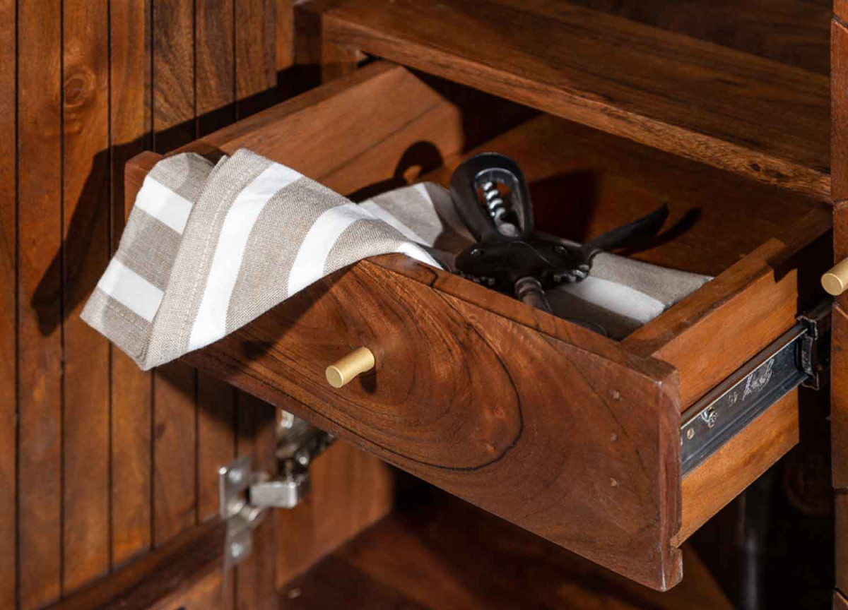 Commode Bar en Acacia 2 Portes