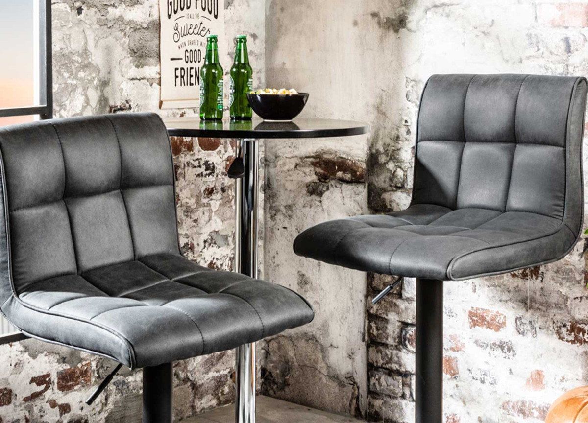 Chaise de bar haute réglable avec repose pieds