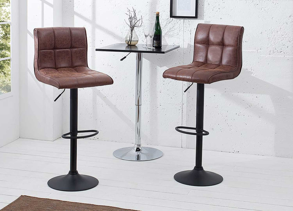 Tabouret de bar design réglable avec repose pieds