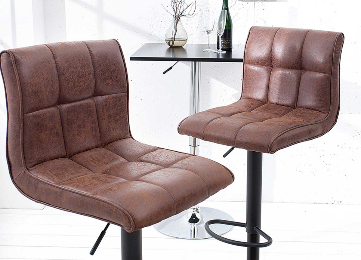 Tabouret de bar design réglable avec repose pieds