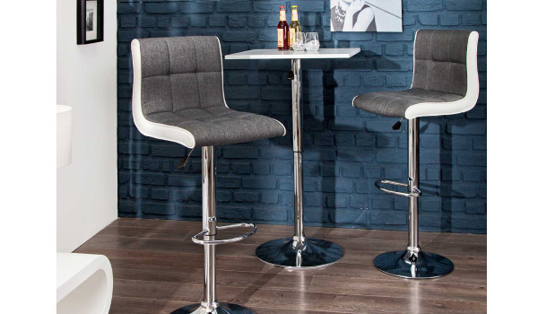 Chaise de bar design blanche et grise
