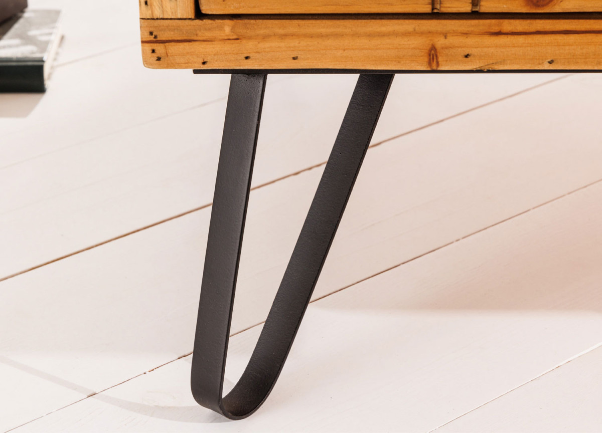 Table basse avec compartiment déco et tiroirs