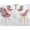 Chaise velours rose antique pieds métal doré