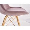 Chaise velours rose antique pieds métal doré