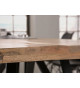 Table 240 cm en bois massif et pied métal noir design