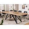 Table 240 cm en bois massif et pied métal noir design