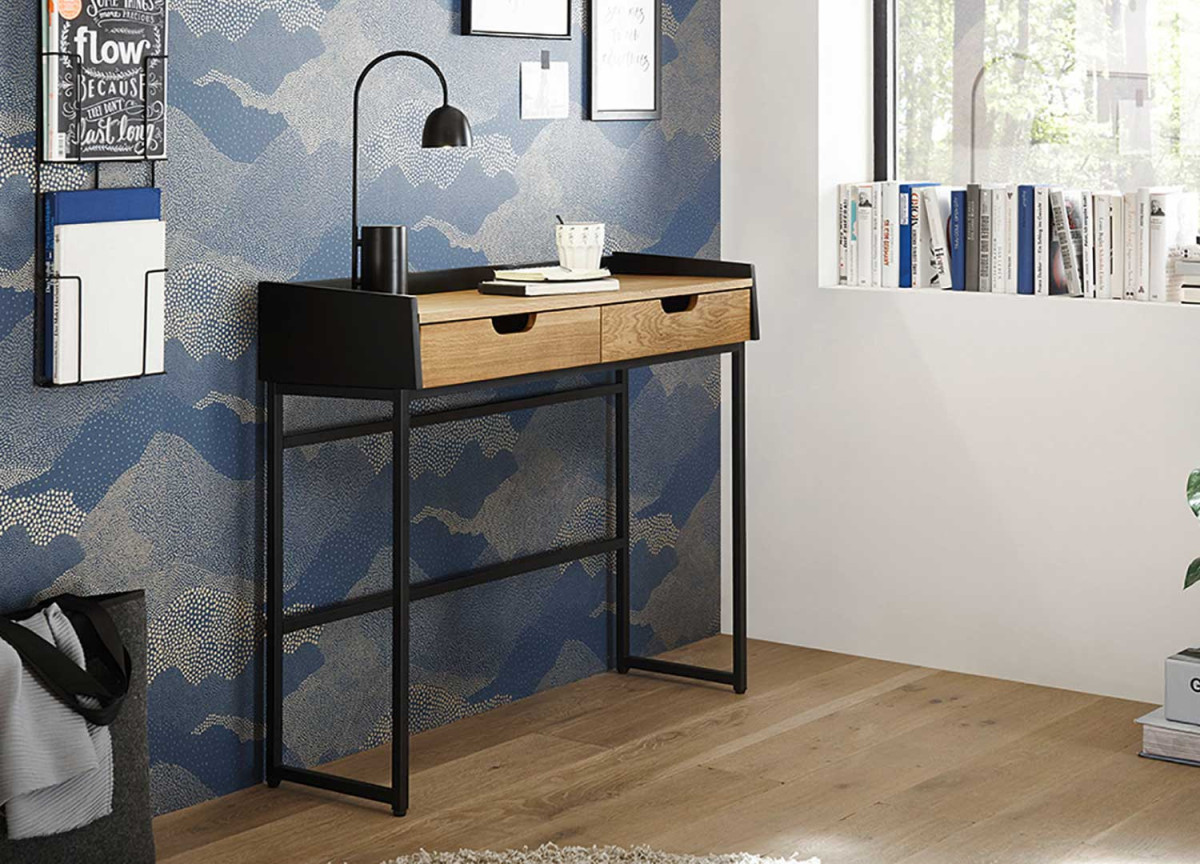 Console bois de chêne et métal
