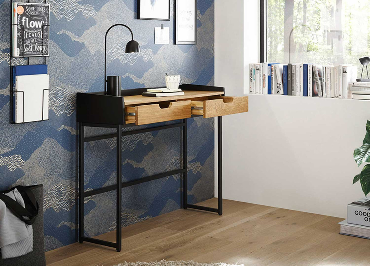 Console bois de chêne et métal