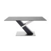 Table en céramique 180 cm pieds métal noir et acier brossé