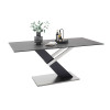 Table en céramique 180 cm pieds métal noir et acier brossé