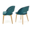 Chaise velours vert foncé pieds en bois