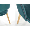 Chaise velours vert foncé pieds en bois