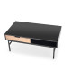 Table basse moderne rectangulaire 110 cm chêne artisan et noir