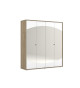 Armoire dressing 4 portes miroirs ovales