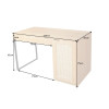 Bureau avec rangement 120 cm finition chêne et rotin