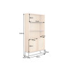 Rangement haut 168 cm finition chêne et rotin