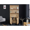 Rangement haut 168 cm finition chêne et rotin
