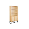 Rangement haut 168 cm finition chêne et rotin