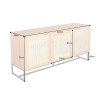 Buffet 160 cm chêne et rotin tressé viennois 3 portes