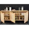 Buffet 160 cm chêne et rotin tressé viennois 3 portes