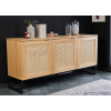 Buffet 160 cm chêne et rotin tressé viennois 3 portes
