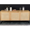 Buffet 160 cm chêne et rotin tressé viennois 3 portes