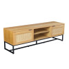 Meuble TV 160 cm chêne et rotin tressé viennois