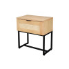 Table d'appoint ou chevet chêne et rotin tressé viennois