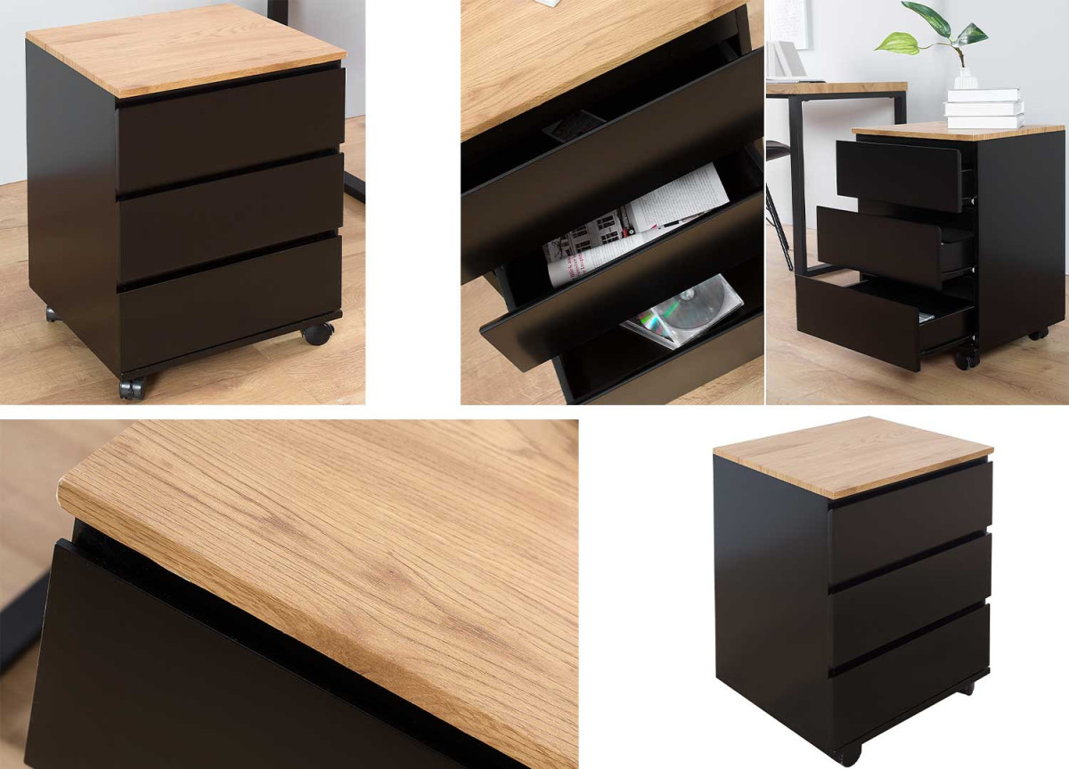 Bureau réglable en hauteur 72 - 117 cm finition chêne