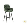 Chaise de bar en velours vert vendu par 2