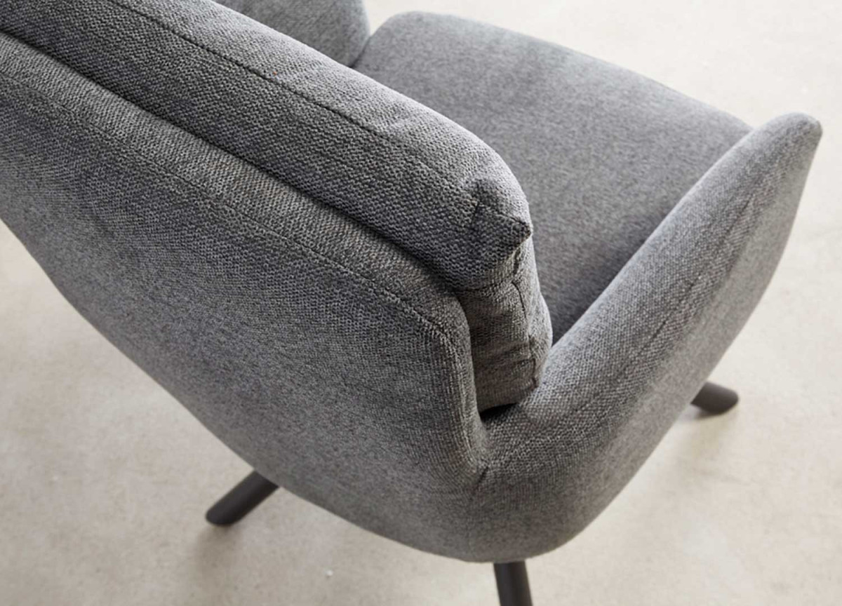 2 Chaises rétro à ressorts bouclé gris