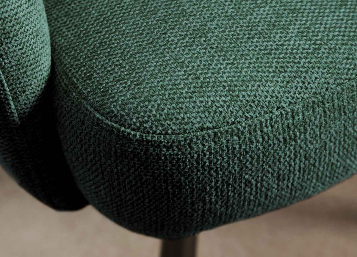 2 Chaises rétro à ressorts tissu vert