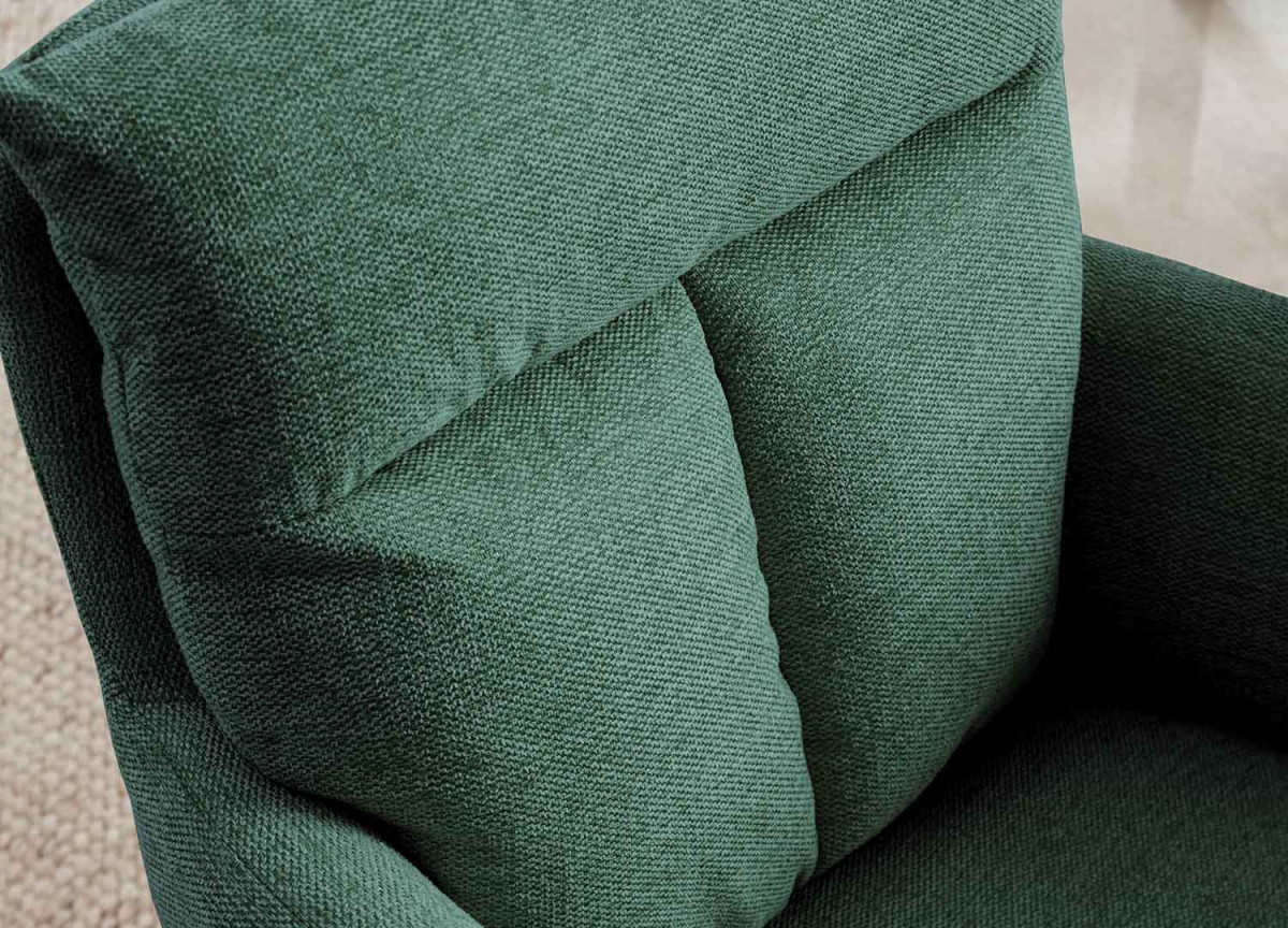 2 Chaises rétro à ressorts tissu vert