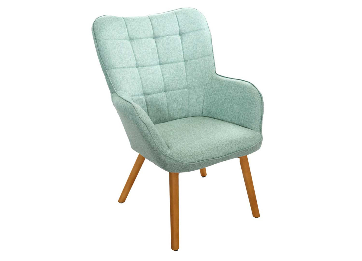 Fauteuil Scandinave design tissu vert citron