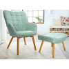 Fauteuil Scandinave design tissu vert citron