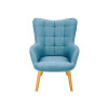 Fauteuil Scandinave design tissu bleu clair