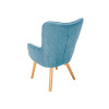 Fauteuil Scandinave design tissu bleu clair