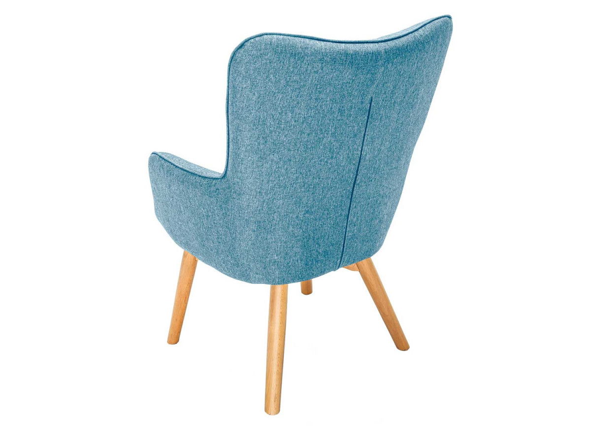 Fauteuil design tissu bleu clair