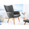 Fauteuil Scandinave design tissu gris