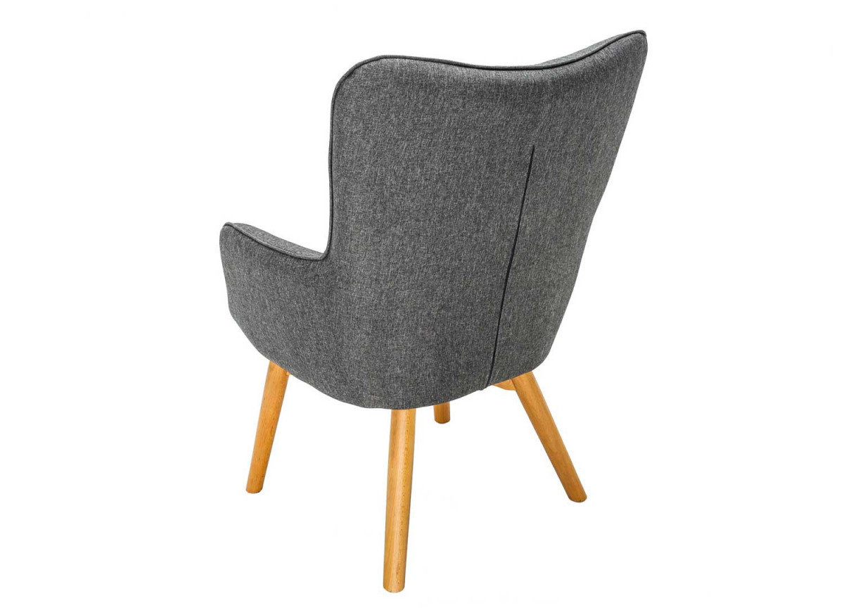 Fauteuil Scandinave design tissu gris