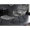 Fauteuil Scandinave en velours gris moderne