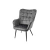 Fauteuil Scandinave en velours gris moderne