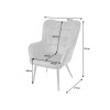 Fauteuil Scandinave en velours gris moderne