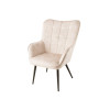 Fauteuil Scandinave en velours champagne