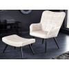 Fauteuil Scandinave en velours champagne