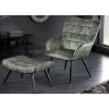 Fauteuil Scandinave en velours vert foncé