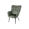 Fauteuil Scandinave en velours vert foncé